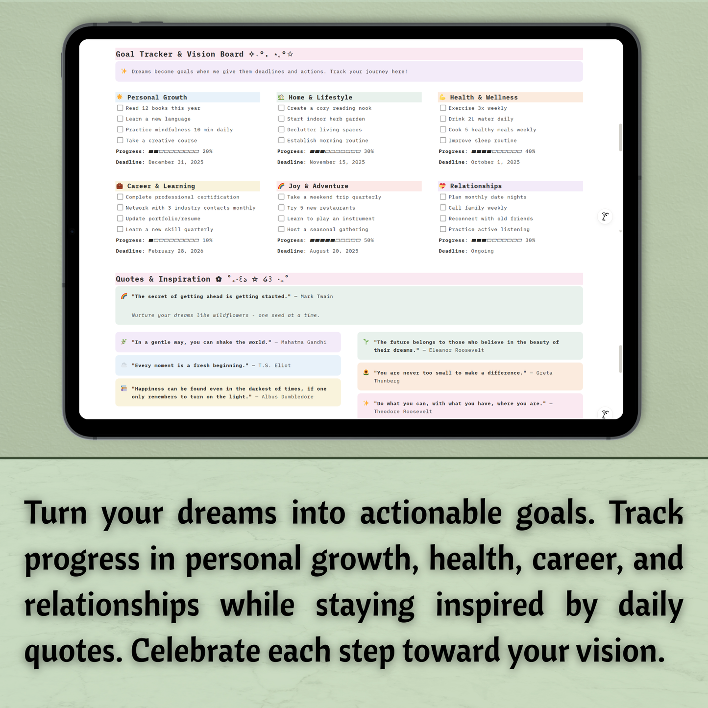 Cozy Home Dashboard – Notion Template