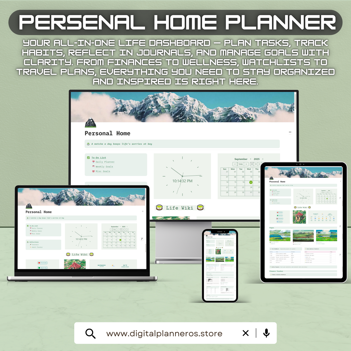 Personal Home Dashboard – Notion Template