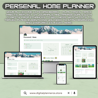 Personal Home Dashboard – Notion Template