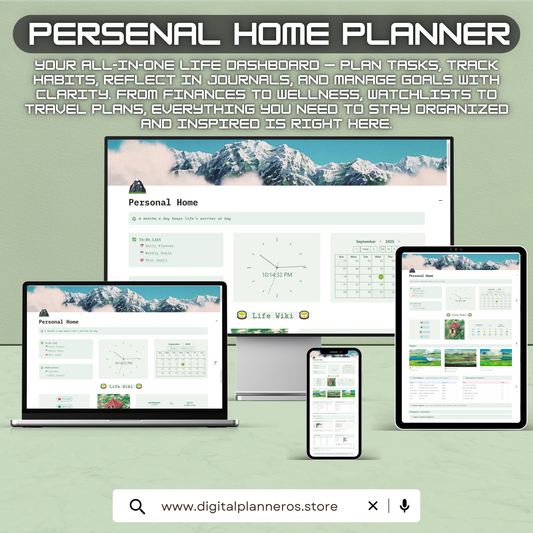 Personal Home Dashboard – Notion Template