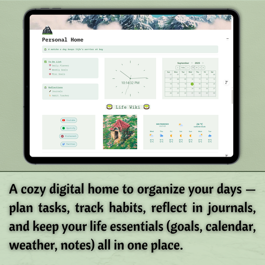 Personal Home Dashboard – Notion Template