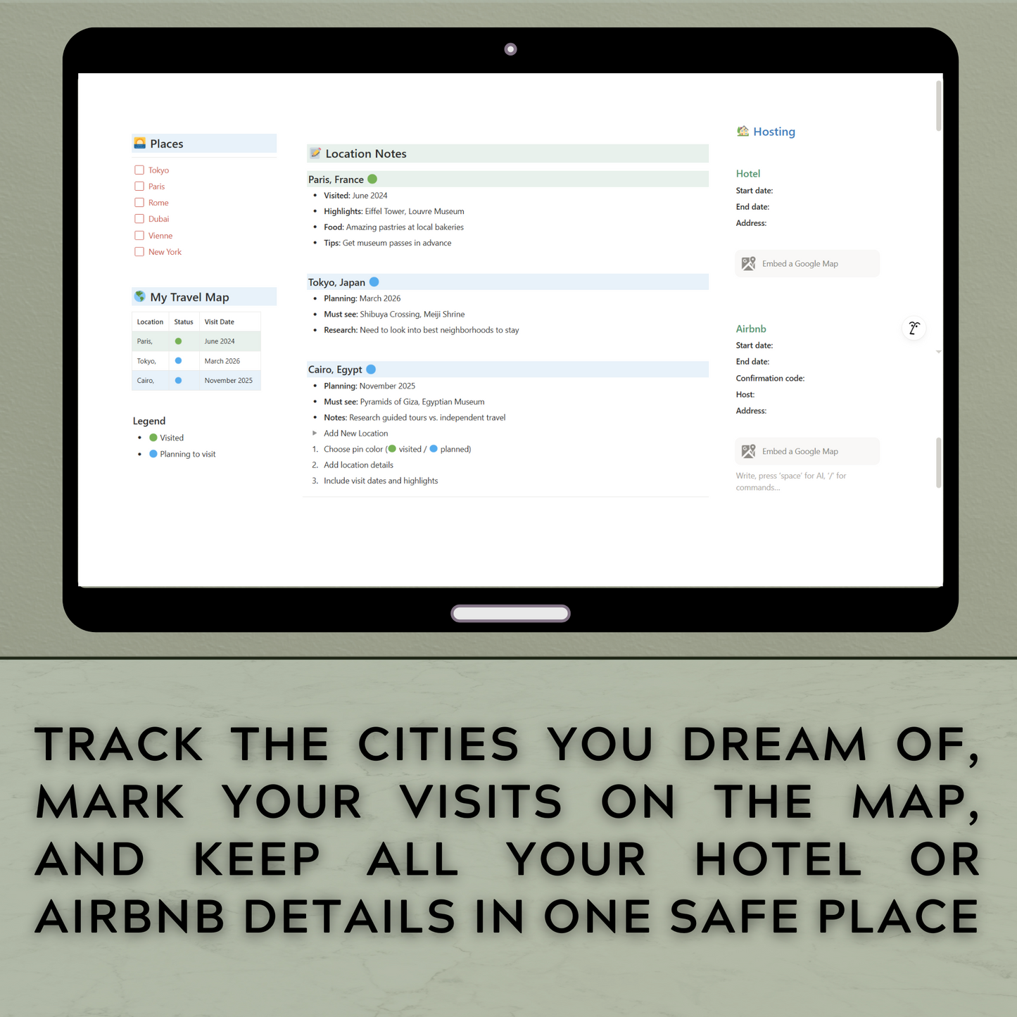 Travel Planner – Notion Template